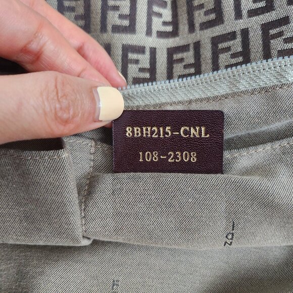Authentic Fendi Zucchino Tote Charm Canvas Small - Picture 7 of 16
